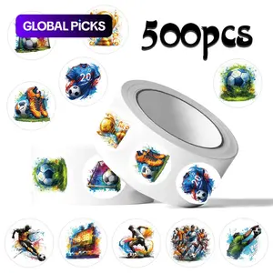 500-sticker/roll American Football Roll Sticker Series Sealing Stickers, Decal Sticker for Mugs, Laptops, Suitcases, DIY Notebook Decoration Stickers, Birthday Gifts #GLOBAL PICKS