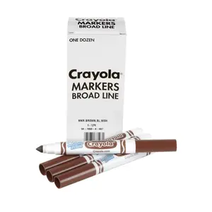 Crayola 1587160 Ultra-Clean Washable Bulk Markers, Brown - Pack of 12