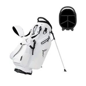UNIHIMAl Lightweight Golf Stand Bag with 5 Way Full-Length Dividers, Semi-Concealed Stand, Folding Base, Adjustable Dual Straps and 8 Pockets White
