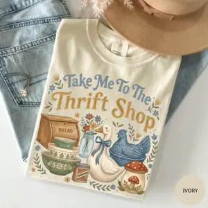 Comfort Colors Thrift Shop T-Shirt, Vintage Thrifting Graphic Tee, Take Me to the Thrift Shop Shirt, Funny Goose T-Shirt, Retro Thrift Lover Tee