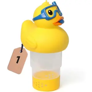 Mini Pool Chlorine Floater Classic Duck Shape Fits 1" Tablets Floating Chlorine Dispenser for Pools Hot Tub