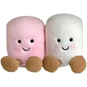 Pink and White Marshmallows Stuffed Toy, 3.5 inches-Food Plush-Fun Gift Idea