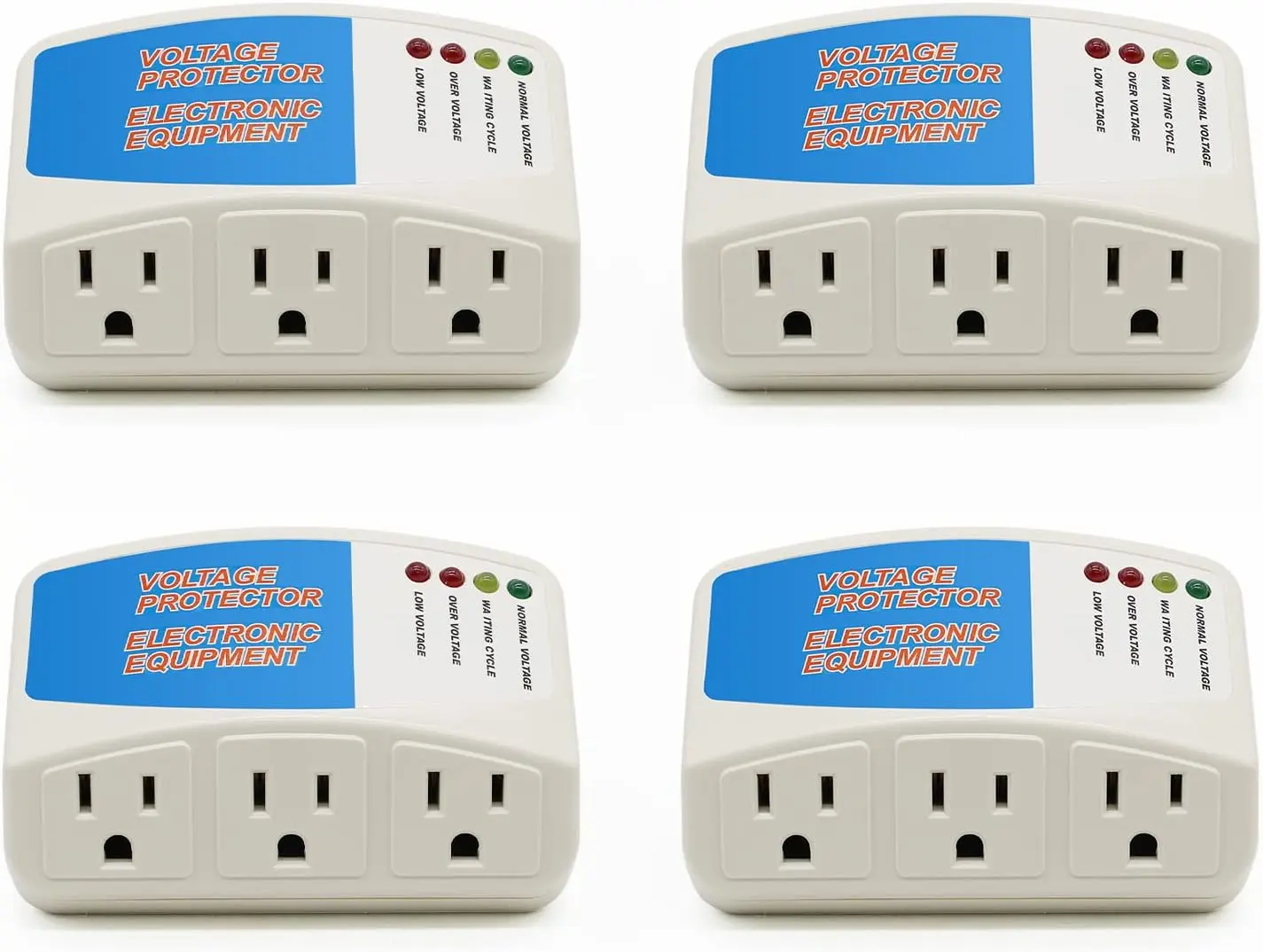Surge Protector  Appliance,3 Outlet Power Surge Protector,  Protector Brownout Surge Refrigerator 1875 Watts,120V 15A(4Pack)