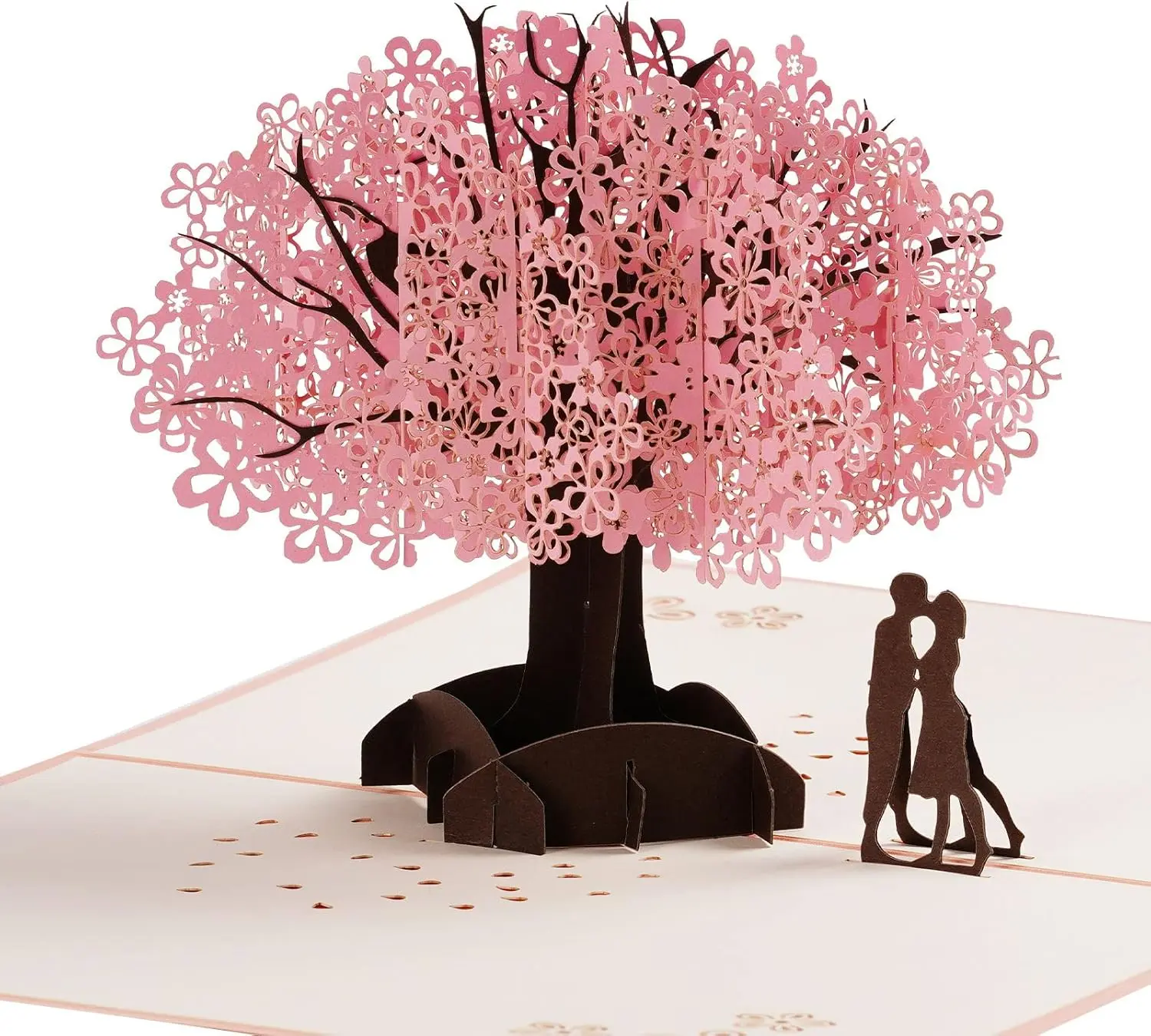 AMA SNOW 7x5 in Handmade Laser-Cut 3D Pop-Up Card - Office Stationery Floral Greeting Card for Mother’s Day, Anniversaries, Handcrafted Gift for Mom, Wife