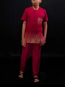 Mom Must-Have! African Traditional Kids' Clothing Set, Party Focus Prince Costume, Holiday Gathering Essential, Exclusive African Style All Seasons