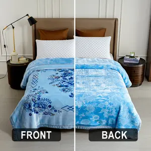 11 lbs Heavy King Size High quality Blanket 87" x 94"Silky Soft Warm Printed Embossed Polyester Blanket for Winter