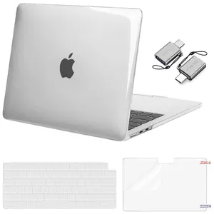 MOSISO MacBook Air 13.6 Inch Case Set M4 M3 M2 (A3240 A3113 A2681) Hard Shell Cover with Keyboard Cover & Screen Protector for Students & Office, Clear Laptop Case 2022-2026 Release