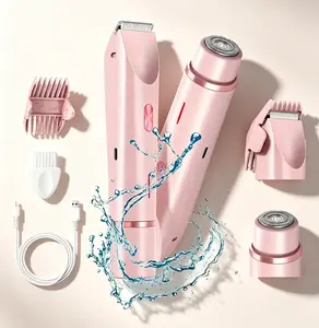 2-in-1 Dual Head Bikini Trimmer, USB-C Rechargeable Electric Razor, IPX7 Waterproof Wet Dry Groomer, Rinseable & Skin-friendly for Sensitive Skin, for Bikini Line, Legs, Underarms and Facial Hair Care.mothers  day  gift  box