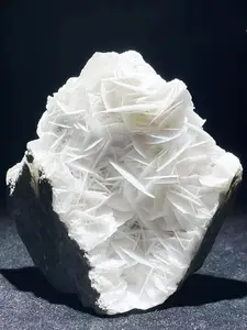 1PC Stunning Extra Rare White Rose Calcite Crystal Clusters UV Reactive, White Rose Fluorescent Calcite, Loose Gemstones, Creative Gifts and Specialty Jewelry Accessories, Perfect Home Collection Art Decoration, Unique Holiday Gift.