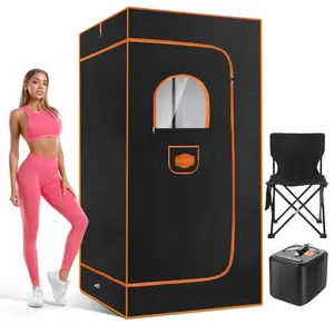 Upgraded Sauna, Portable Sauna Box, Portable Sauna for Home, Steam Sauna with 3L 1000W Steamer, Remote Control, Folding Chair, Home Sauna Tent for Gym Yoga, Pilates Durable Convenience Modern Compact