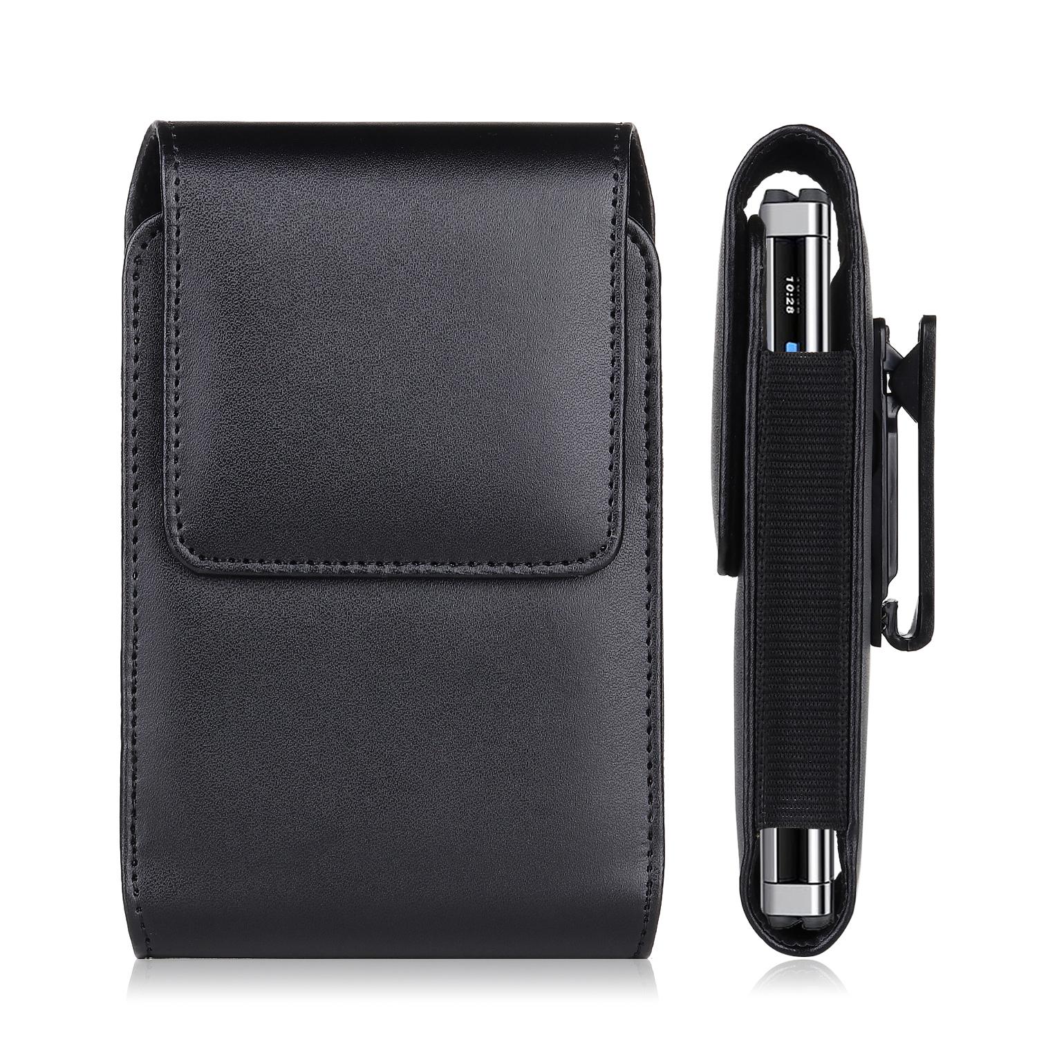 Cell Phone Holster Pouch PU Leather For Man 360°Belt Clip Strong Magnet Carrying Perfect For Outdoor Daily Use For iPhone17/16 Pro Max/Samsung S25 Ultra/Google Pixel