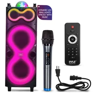 Bluetooth Party Speaker 240W Powerful Bass Dual 10" Speakers LED Lights