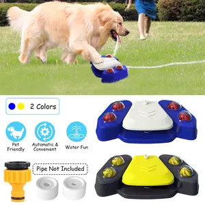 Blue-Yellow Color Options -- 1Pc Dog  Fountain Multifunctional Automatic Pet  Dispenser Outdoor Step-on Activated Sprinkler For Drinking Shower Fun Breathable Vest Small water mat Spotting Scope with Tripod Plush Puppy Bone Toy Set complete in Bungee