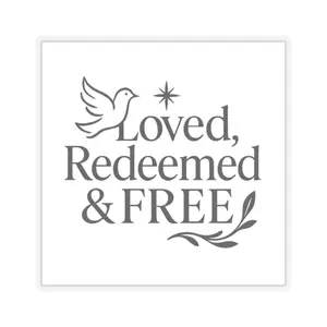 Loved, Redeemed & Free stickers | religious faith dove vinyl sticker