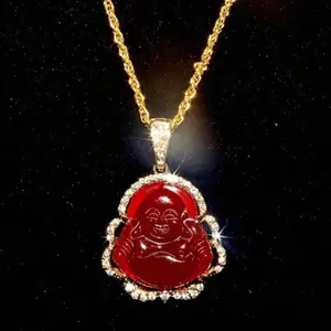 Buddha pendant necklace with stone jewelry gift for womenx