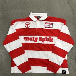 Holy Spirit Rugby American retro Fashion and street trends Cotton Menswear Oversized Polo