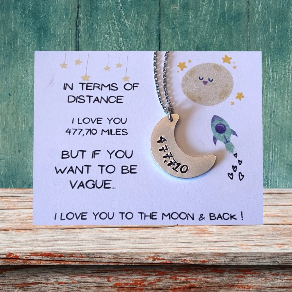 I Love You to the Moon and Back Necklace 477,710 miles the distance to the moon and back mother daughter love infinity necklace