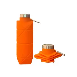 Collapsible BPA-Free Reusable Silicone Sports Water Bottle - Portable Travel-Friendly Bottle with Mug Function, Ideal for Gym, Traveling, Collapsible Water Bottles For Traveling