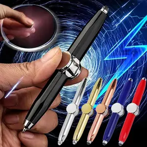 Fingert Spinning Pen with LED Lights, Multi Functional Anxiety Pen Help Stress Reducer Thinking Ballpoint Pen Rotating Anti Stress Anxiety  for Home School Office