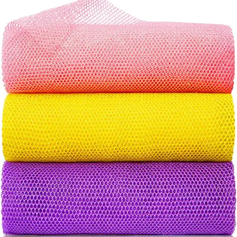 3-Piece African Exfoliating Net Sponge Bath Accessories - Rip-Resistant, Lightweight Nylon Back Washcloth Scrubber, Personal Cleaning Tool for All Skins, Refreshing Daily Use Ideal Gift