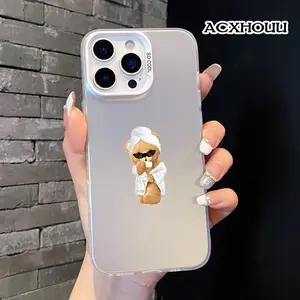 Compatible for iPhone16 15 14 16promax 16pro 15pro 13 12 11 Case, Clear Case Soft TPU Shockproof Protective Case Stylish Patterns phone case nic junk phone cases Cherry Love