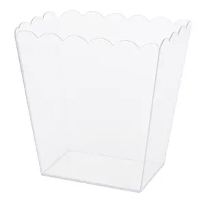 Clear Scalloped Edge Plastic Container, 55 oz