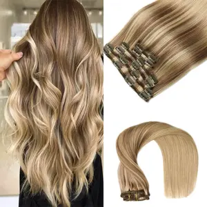 VINBAO Clip in Hair Extensions Human Hair Silky Straight Remy Clip in Hair Extension Real Human Hair for Women Easy to Style #summerwins