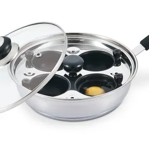 Egg Poacher - Eggssentials Nonstick Poached Egg Maker for Breakfast, Stainless Steel Egg Poaching Pan, Poached Eggs Cooker Food Grade Safe PFOA Free with Spatula - Aluminum Pan with Glass Lid - Kitchen Utensils | Cookware.
