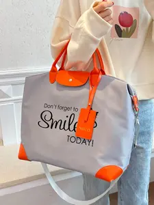 Smile Pattern Handbag, Large Capacity Durable Shoulder Bag, Women's Crossbody Bag, High-Quality Tote Bag, Ideal for Short Trips