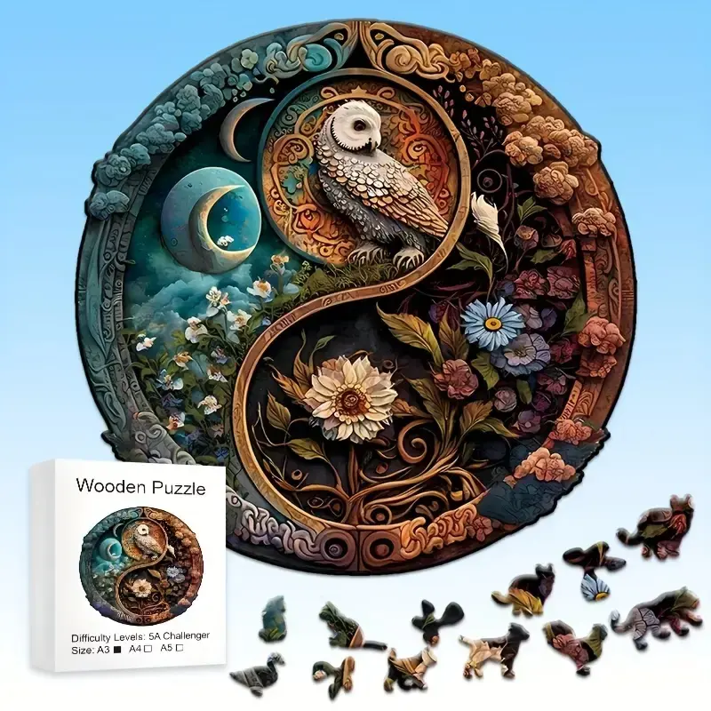 Unique Wooden Puzzle Bird Shape, Creative Puzzle, Ideal for Puzzle Lovers, Non-Traditional Animal Design, Perfect Christmas Birthday Gift, Home Decor Game, Odd Pieces Puzzle