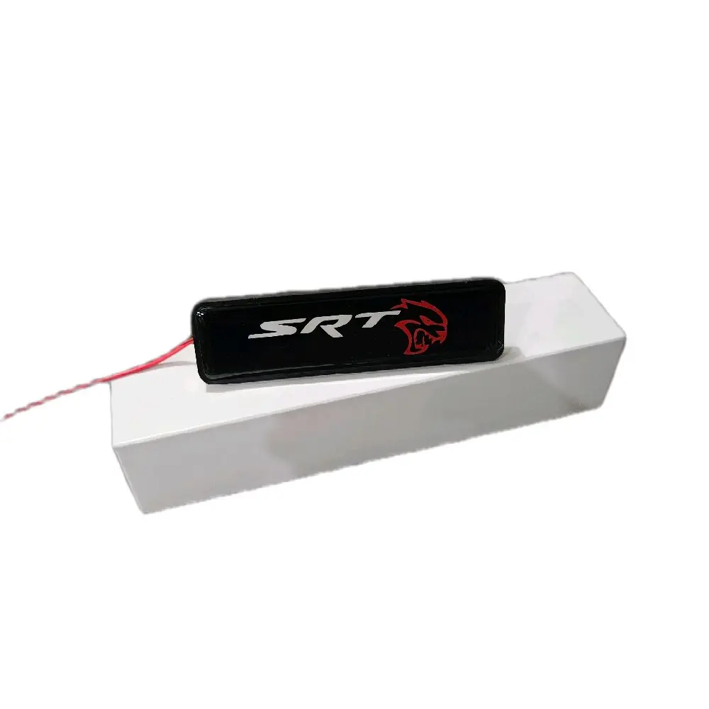 SRT LED Front Grille Emblem Badge 12V Illuminated Logo Universal Mount Durable Construction Easy Wiring Premium Look for Most Models