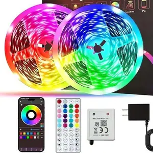 2-Pack 50FT RGB LED Strip Lights Sync to Music with Remote Controller & App Control RGB LED Lights for Bedroom Christmas Decor, led lights bedroom
