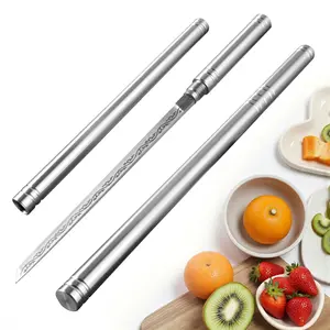 2PCS  Kitchen Fruit Knives Set with Sheath Cover, Stainless Steel Fixed Blade Bread Knife, Multi-functional Knife Tool for Home Cooking and Outdoor Camping