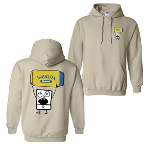 Doodlebob Twisted Tea Essential Hoodie, Viral 2-Sided Drinking Graphic Pullover, Funny Beer Streetwear, Full Color Gift for Men & Women