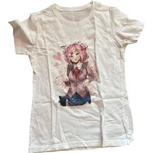 Monika Doki Doki Anime Graphic T-Shirt, Cute Manga Gamer Tee, Aesthetic Unisex Shirt, Y2K Anime Top - Vintage Graphic Tee – Menswear & Womenswear – Streetwear Tops – Casual Cotton Crewneck Shortsleeve T-shirt