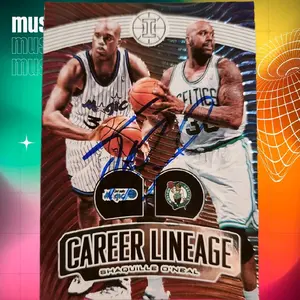 Musica Career Lineage Shaquille O'Neal Autographed Card Hof Basketball Collectible