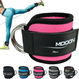MOON Ankle Strap for Machine Attachments - Neoprene Ankle Cuffs for Glute Kickback -  & Black Options for Women and Men