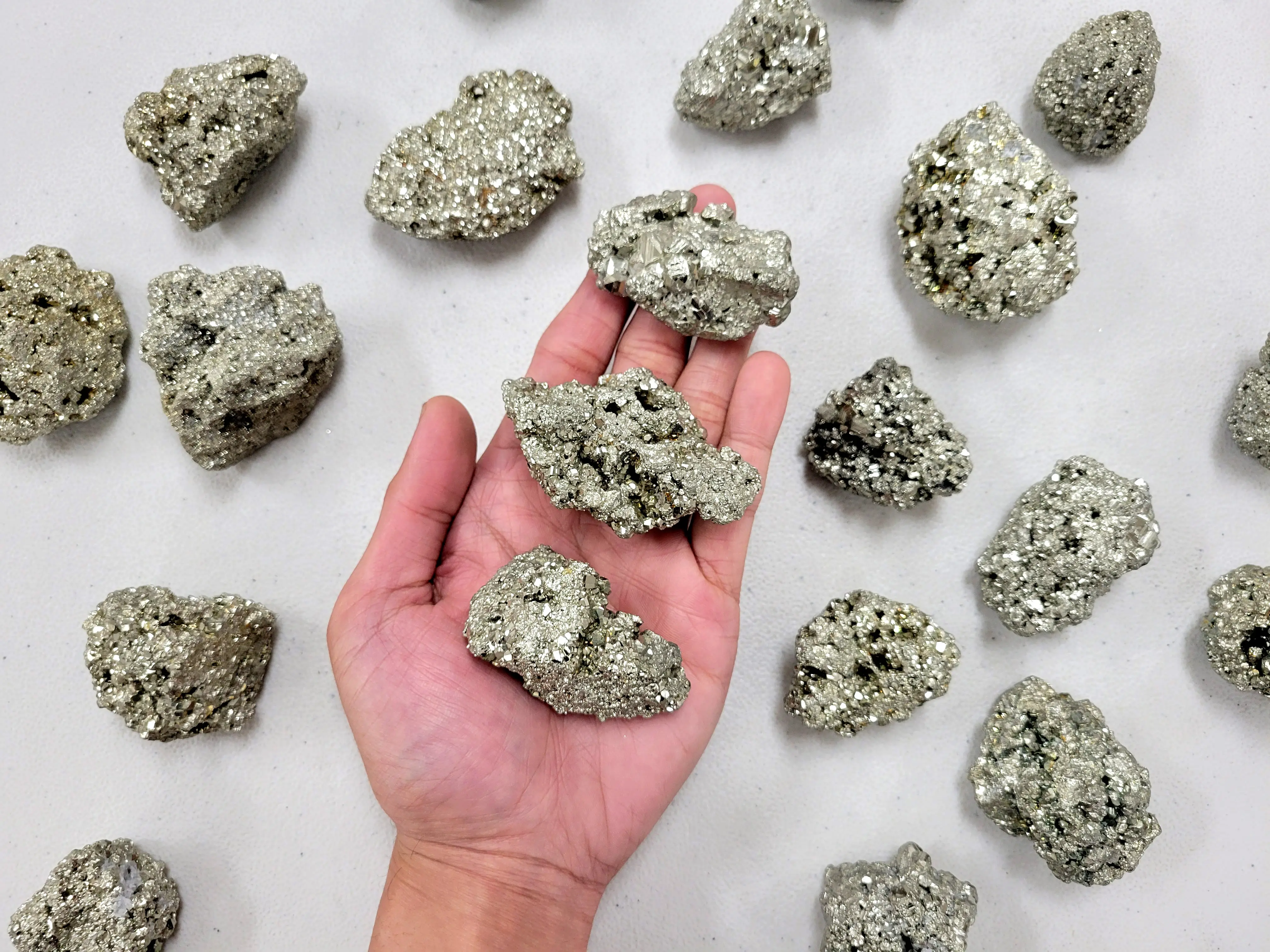 1 Piece Raw Pyrite Crystal Chunk Fool's Gold Natural Golden Stone Shiny Shimmery Mineral
