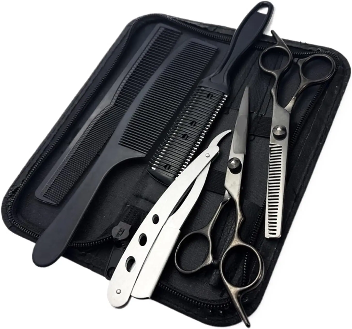 Hair Cutting Scissors Kit - Stainless Steel Hairdressing Shaver Set - Professional Thinning Scissors for Barber, Salon, Home - Adults SHear Sets Hair Styling Barber Haircut Kit