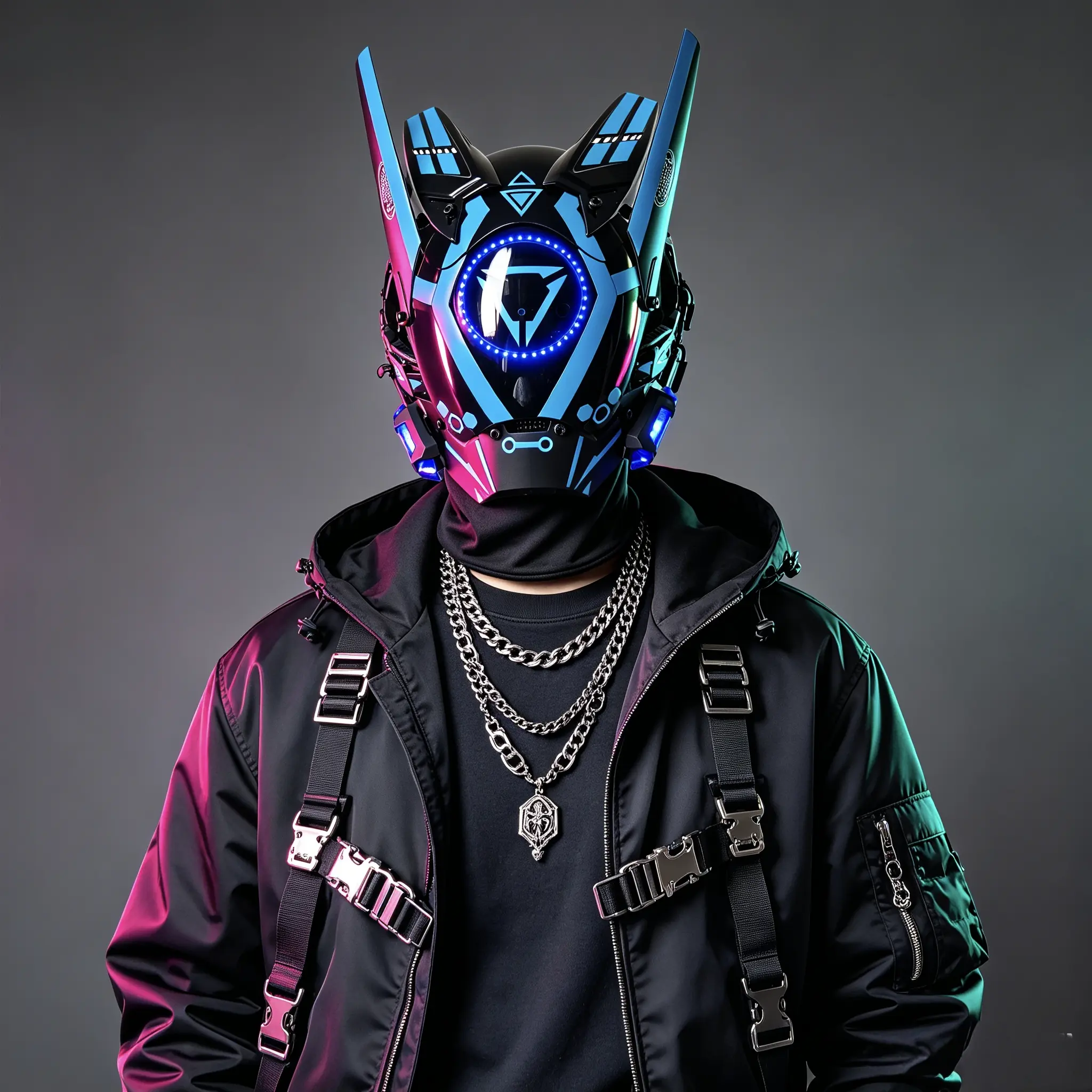 COSTRIBE LED Glow Mecha Helmet,Halloween Mask, One Size Rechargeable CyberPunk Mask for Gamer Cosplay Unique Design Led Features face masks face mask