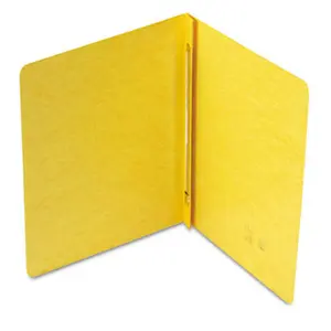 212 MAIN Side Opening PressGuard Report Cover with Prong Fastener, Leather Grain, 11x8.5 in Letter Size, Yellow (2-Piece Office Filing Component), Two-Piece