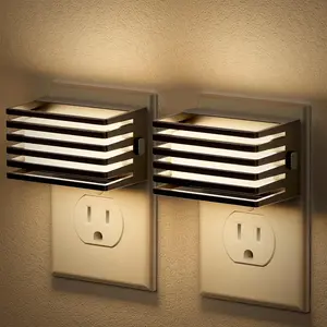 [Low stock] 2 Packs Stylish Night Light Sleek Designed Led Wall Lighting Usb Charging Lampara for Bedroom & Hallway Auto Sensor Dimmable Soft 3000K Light Modern Home Decor