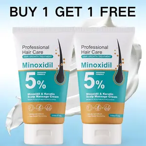 [BUY 1 GET 1 FREE] 5% Minoxidil Hair Growth Scalp Massage Cream with Keratin & Ginger for Men Women Prevents Loss Repairs Follicles Promotes Fast Regrowth Strengthens Roots Buy 1 Get 1 Free