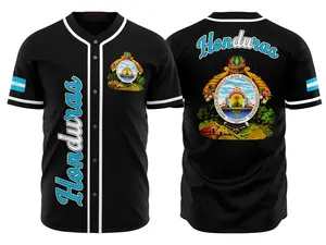 Honduras Baseball Black Jersey, Unisex, Honduran, Honduras