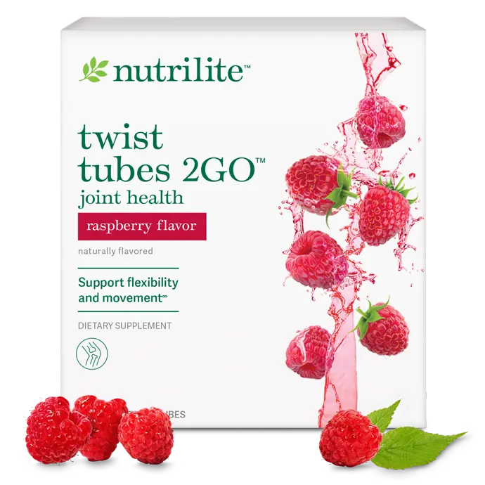 Nutrilite Twist Tubes 2GO Raspberry Joint Support Drink Mix 20 Tubes – Glucosamine Hydration Booster for Active Lifestyle & Daily Wellness - Healthcare, Dietary