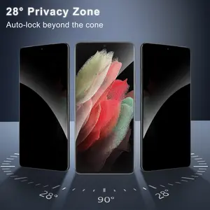 JavoYion 2 Pack for Samsung Galaxy S21 Ultra Privacy Screen Protector–Soft Film and 2 Pack Lens Protector, Fingerprint Unlock Compatible, 28° Anti Spy, Easy Installation, Bubble-Free, Case Friendly