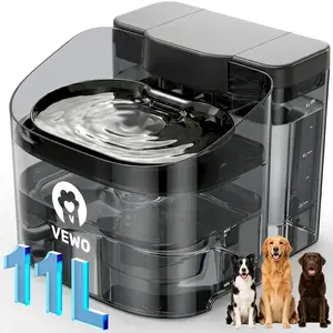 VEWO 11L Large Dog Water Fountain for Big Breeds, No Spill Dog Water Bowl Dispenser with Deep Basin, BPA Free, Ultra Quiet, 7 Days No Refill for Large Dogs/Multi-Pet Homes
