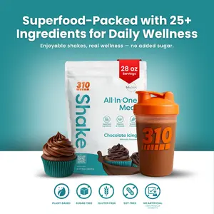 310 Nutrition – Chocolate Icing – Quick Meal Replacement Shake, Plant-Based Protein with 25+ Nutrients On-The-Go | 28 Servings