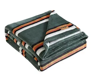 Wrangler Western Saddle Green Plush-Fleece F/QBlanket