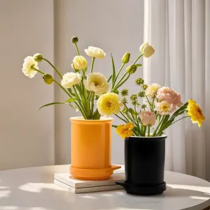 Ceramic Vase – Yellow & Black Elegance 1 PCS